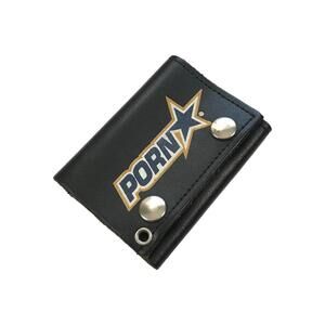 VINTAGE PORN STAR SKATEBOARDS CO WALLET TRI-FOLD BLACK LEATHER MADE IN USA 90s
